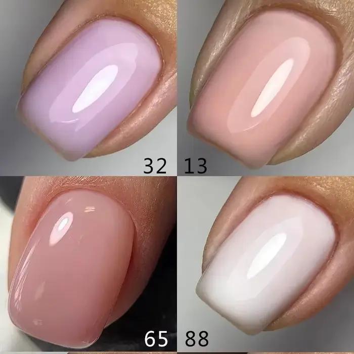 MSHARE Gumený základný gél v mliečno-ružovej farbe Camouflage farba kabát namáčacie nechty Gélové laky 10ml UV LED
