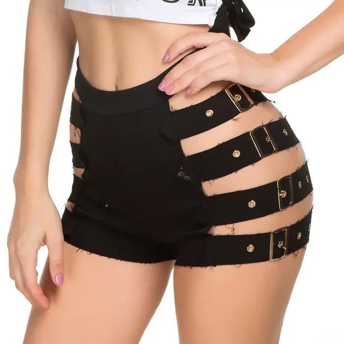 Soutien-gorge de boîte de nuit pour femmes, short Sexy noir et blanc, coupe latérale, ajouré, taille haute, nouvelle collection été 2025