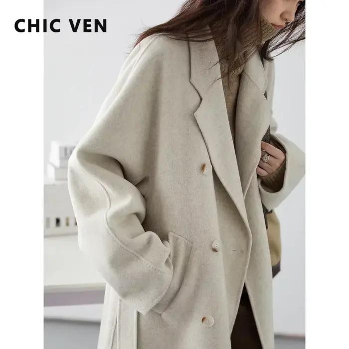 CHIC VEN – Dlhé dvojvrstvové vlnené kabáty pre ženy