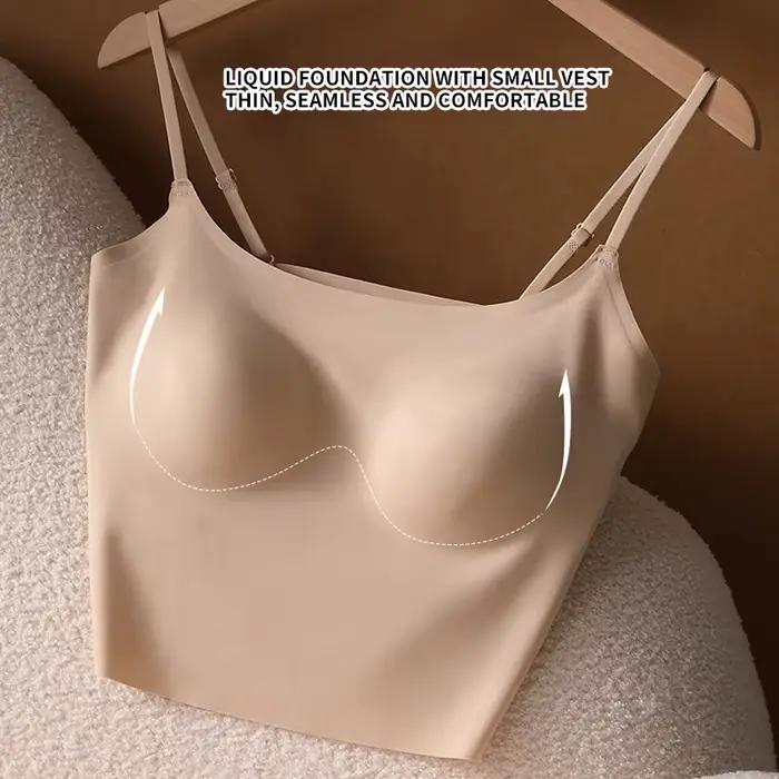 Soutien-gorge sans couture nude dos nu pour femme, avec bonnets rembourrés, coupe ajustée, fines bretelles, lingerie push-up de haute qualité, lingerie intime