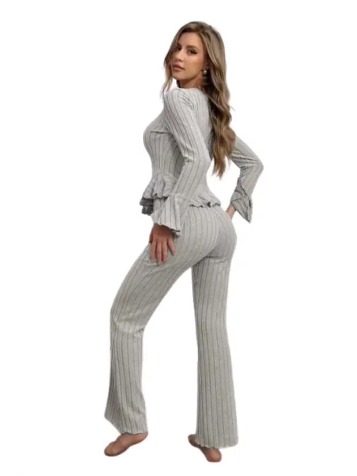 Sexy rebrovaný pyžamový set pre ženy