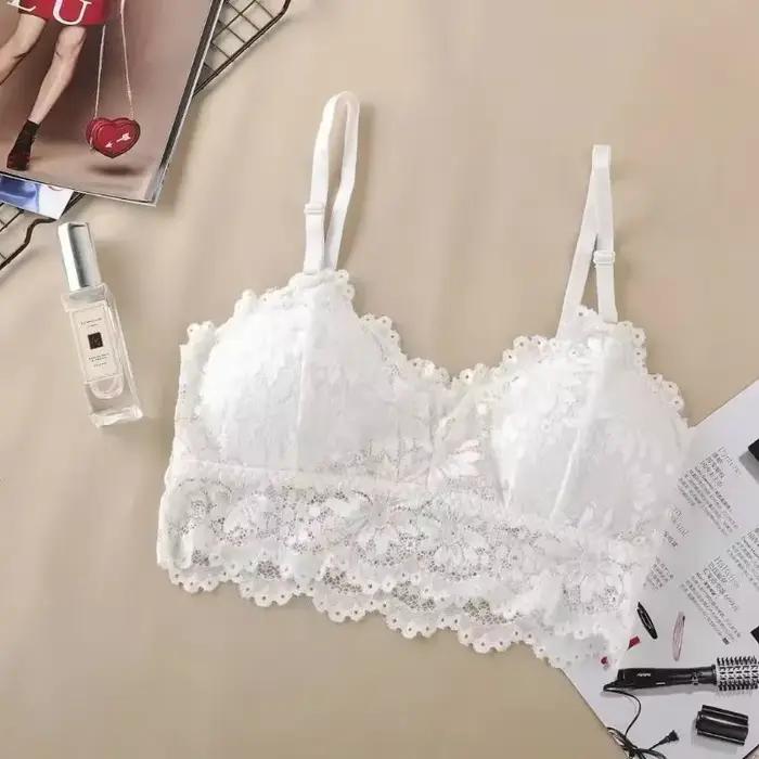 Beau dos soutien-gorge femme mince dentelle soutien-gorge femme sans anneau en acier fronde sangle petite poitrine rassembler soutien-gorge de soutien