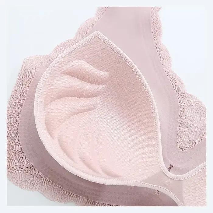 Soutien-gorge Sexy avec coussinets pour femmes, soutien-gorge de sommeil sans couture, grande taille, sous-vêtements de sport, Lingerie en dentelle, brassière respirante pour dames