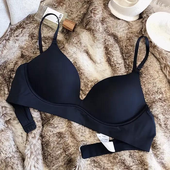 Soutien-gorge Only A en coton fin pour femme, blanc et noir pur, vêtements de nuit confortables et sexy, bralette sans fil à la mode