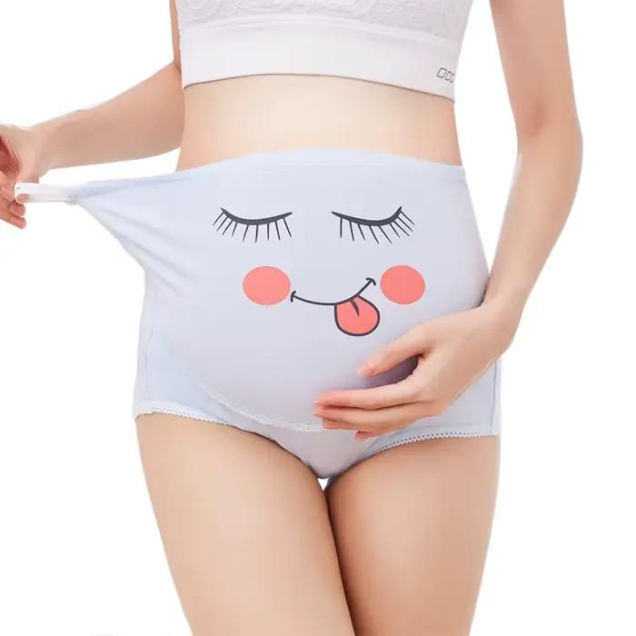1 pièces sous-vêtements de maternité coton culottes vêtements pour femmes enceintes grossesse brève taille haute maternité culottes intimes mignon