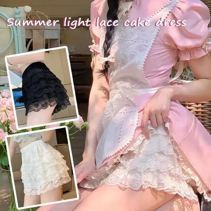 Culottes de sécurité plissées noires et blanches pour femme, style Lolita mignon, shorts vintage à volants, sous-vêtements de princesse pour filles, jupon d'été