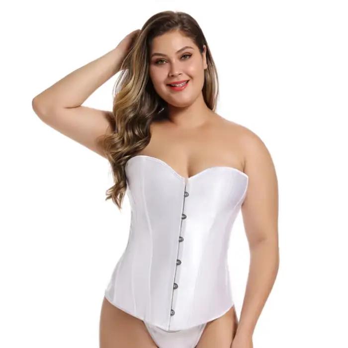 Veľká veľkosť Sexy Bustier top Gotický korzet s elastickým šnurovaním bez kostíc cez prsia