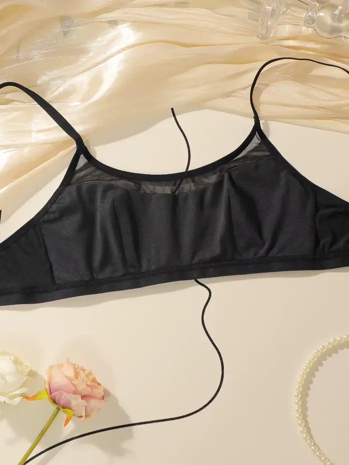 Ensemble de soutien-gorge à bretelles noir pour filles, sans Support en acier, doublure intérieure Double couche, sous-vêtements de sport pour femmes, MR2668