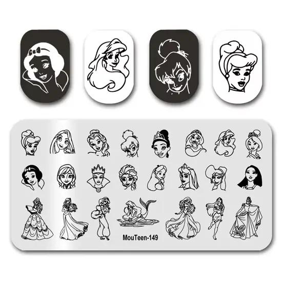 MouTeen-148 veľké nechtové šablóny Disney Mickey Mouse manikúrová sada na