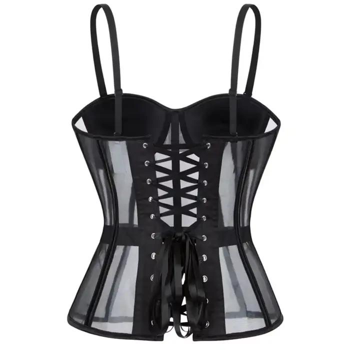 Corset surbuste avec soutien-gorge Korset femme bustier bustier sans bretelles haut maille femmes Lingerie noir blanc Lingerie Sexy
