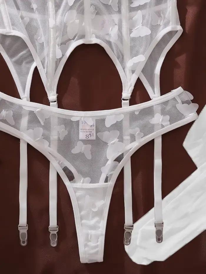 Doux Sexy dames ensemble de soutien-gorge arête de poisson Corset épicé fille dentelle Lingerie sangle rembourrage froncé Type mince Corset femmes ensemble de soutien-gorge