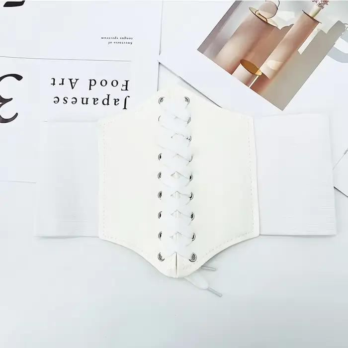 Korzety pre ženy široký pás gotický štíhly tvarovač brucha biely elastický korzet s vysokým pásom čierna umelá koža pásové opasky Korsett