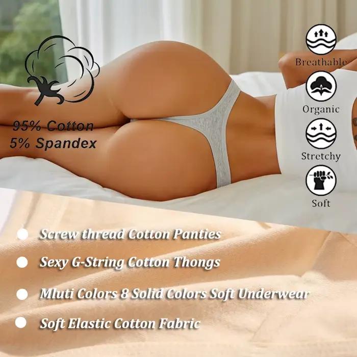 4 pièces/ensemble femmes coton culottes sans couture taille basse tongs taille en V couleur unie sous-vêtements respirants femme doux Lingerie intimes