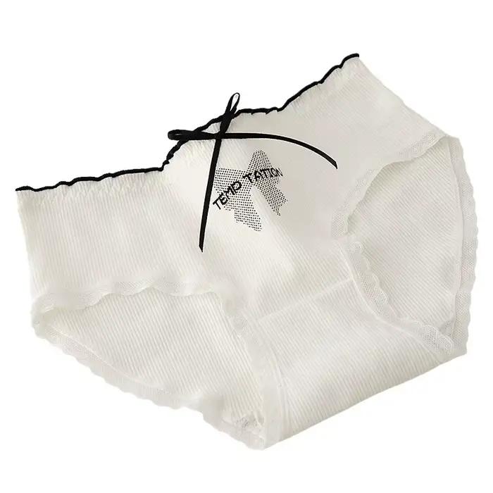 5 pièces/ensemble culottes en coton femmes doux nœud slips filles doux sous-vêtements respirants dames culotte femme intimes Sexy Lingeries