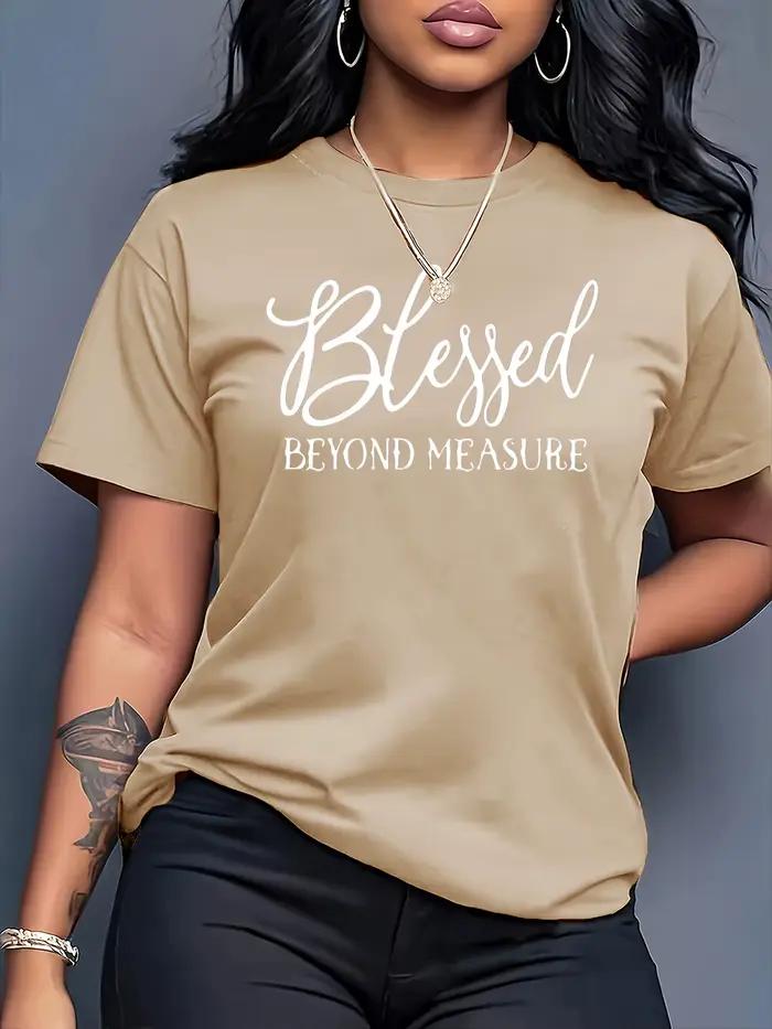 Dámske tričko Blessed Beyond Measure - Motív Faith, oranžové ležérne tričko