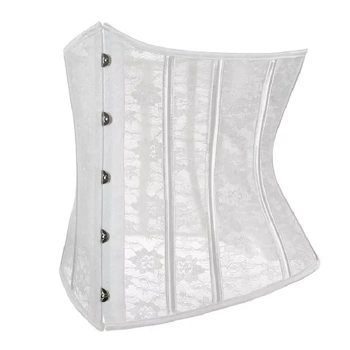 Corset sous le buste pour femmes, modelant le corps, Sexy, cintré à la taille, bustier respirant en dentelle, gothique, à la mode, noir et blanc