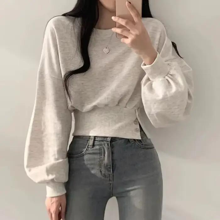 Ulzzang Gombíkový dizajn Baggy pre ženy