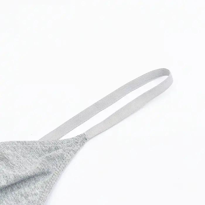 Soutien-gorge en coton pour femmes, sans fil, sans doublure, simple, sportif, quotidien, doux, confortable, respirant, pour femme, gris