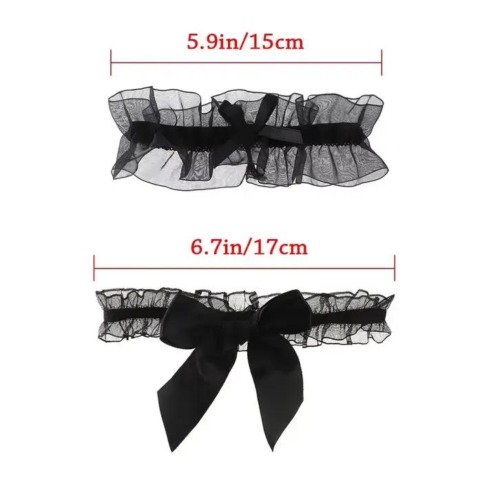 Porte-jarretelles sexy en dentelle élastique pour les cuisses, ceinture de jambe, nœud papillon, accessoires de fête cosplay, lingerie à la mode pour les patients