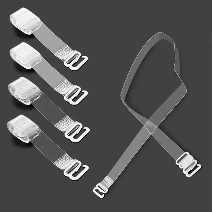 6 paires de sangles de soutien-gorge à boucle en Silicone, ceinture, élastique, Transparent, accessoires intimes réglables