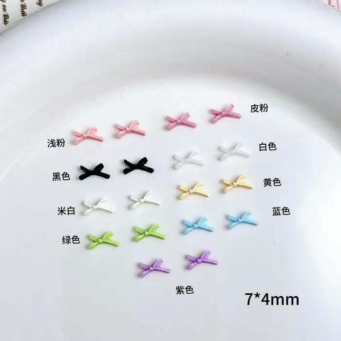 8Styies mašličky Dizajn Nail Art príslušenstvo zmiešané farby mašľa Macaron kreslený 3D stuha motýlik živica necht