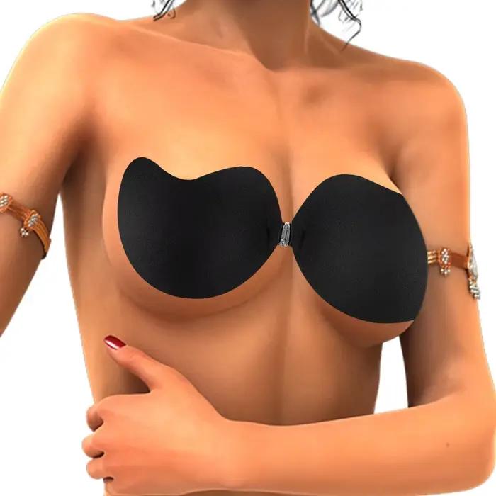 Soutien-gorge Push Up Invisible en Silicone, auto-adhésif, sans bretelles, pour la poitrine