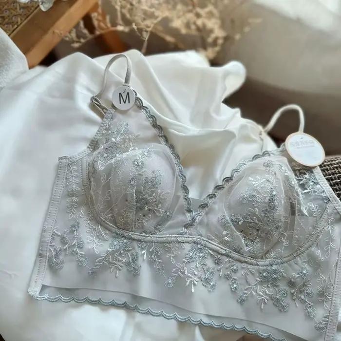 Soutien-gorge littérature tridimensionnelle, corset en os de poisson en dentelle sexy, poitrine élargie avec anneau en acier, bralette demi-tasse 3/4, sous-vêtements