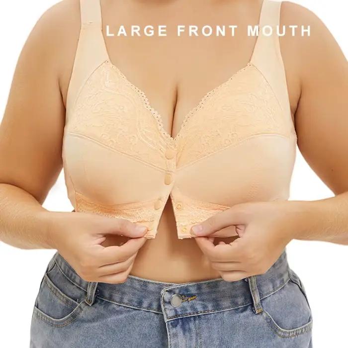 A-G Cup femmes grande taille soutien-gorge fermeture avant Push Up sans fil brassière Sexy sans fil dentelle respirant Bralette sous-vêtements Lingerie