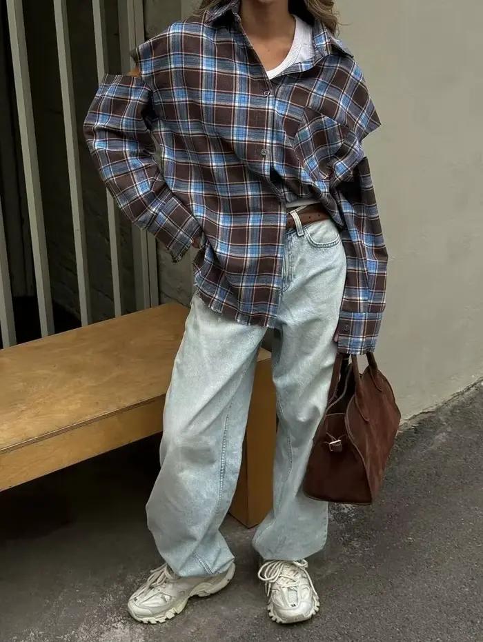 Trendová kockovaná košeľa pre ženy