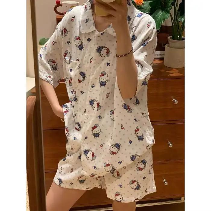 Dvojdielne letné pyžamo Hello Kitty pre ženy