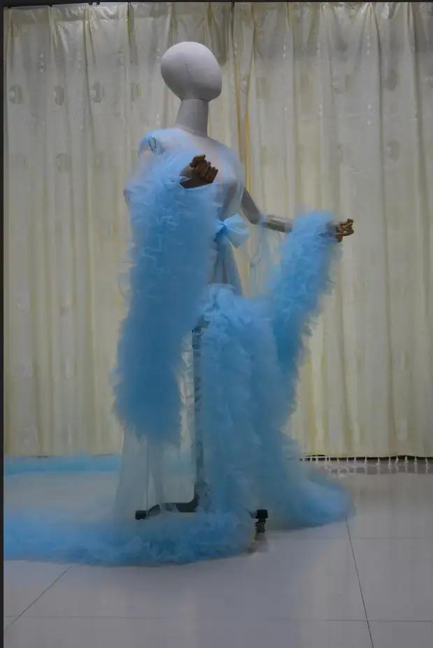 Nouvelle Robe de Nuit Transparente en Tulle, Style Peignoir, Volumineuse, pour Grossesse et Maternité, Idéale pour Baby Shower, Personnalisable