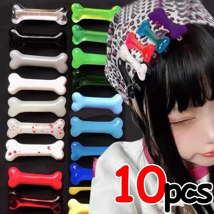1/10 kusov Y2K gotická móda pre ženy Gril čiapky Sponky do vlasov Čelenka Doplnky Živé psie kosti