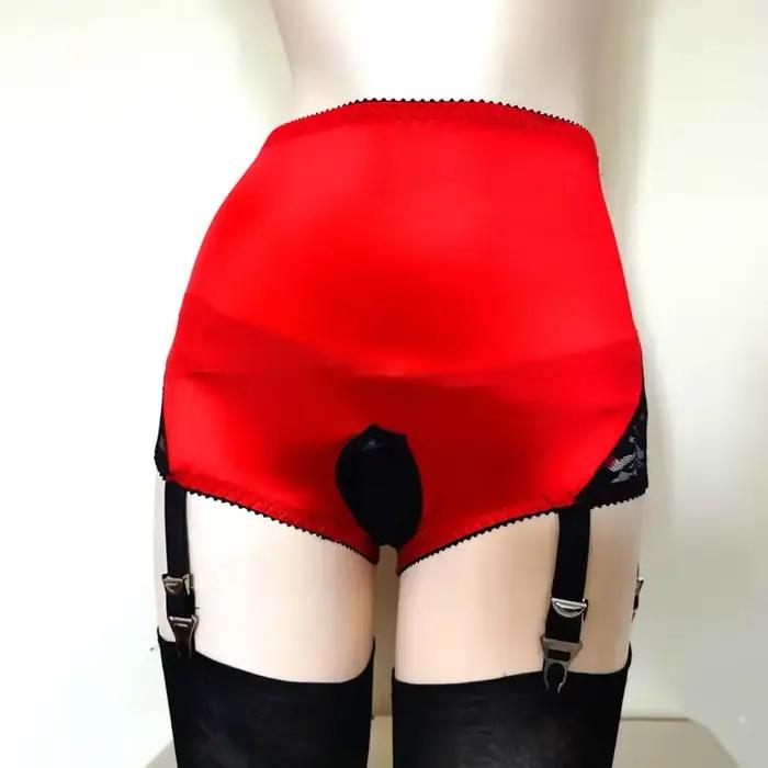 Porte-jarretelles en dentelle florale taille haute pour femmes, porte-jarretelles réglable, bas sexy, lingerie de mariage, 4 sangles, noir, rouge