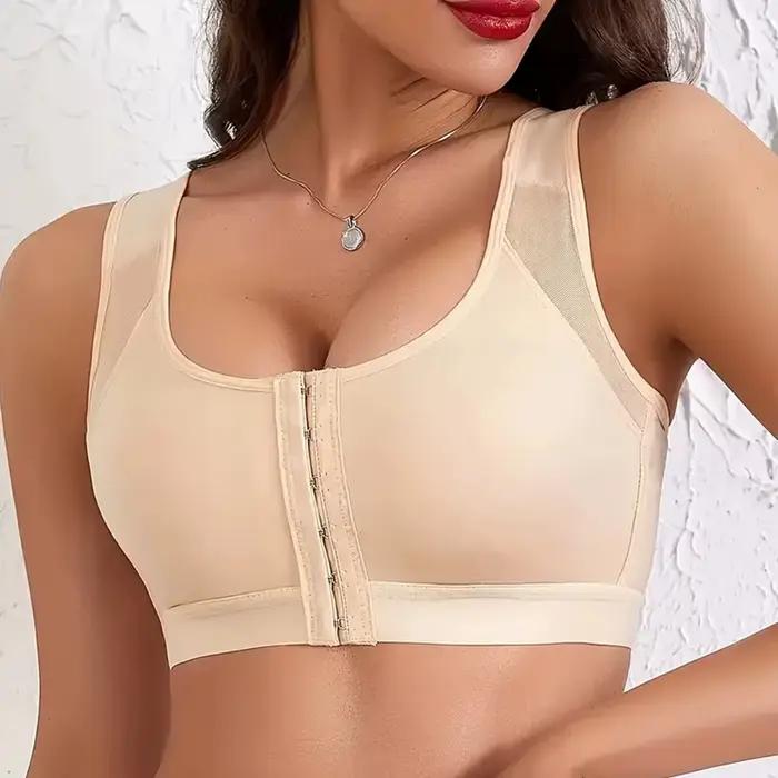 Soutien-gorge correcteur de posture à fermeture avant pour femme, effet push-up, dos croisé, antichoc, soutien sportif, type gilet de fitness