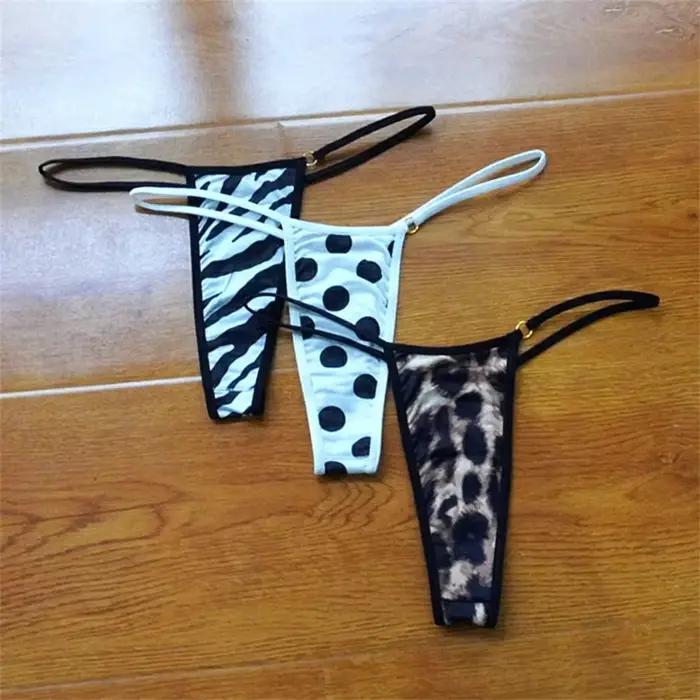 String à imprimé léopard pour femmes, sous-vêtements sexy, monocouche, sans couture, motif multiple, dos en T, M/L