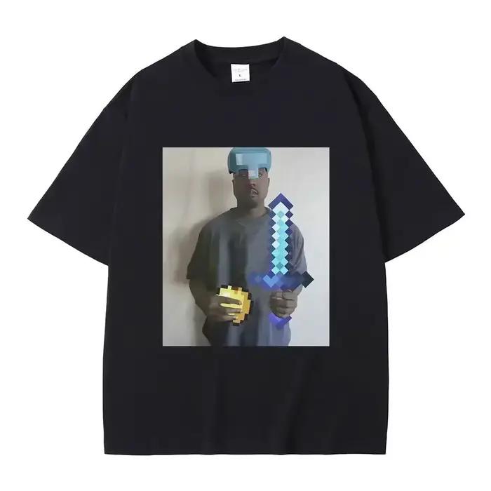 Vtipné Kanye West Meme Tričko pre mužov Vintage Hip Hop Rap Štýl
