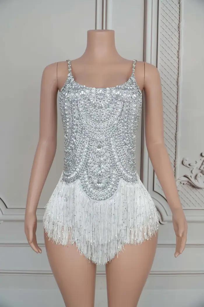 Sexy body bez rukávov z trblietavých kryštálov