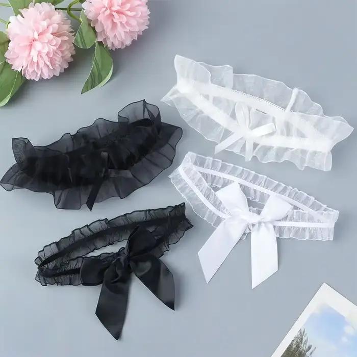 Porte-jarretelles sexy en dentelle élastique pour les cuisses, ceinture de jambe, nœud papillon, accessoires de fête cosplay, lingerie à la mode pour les patients