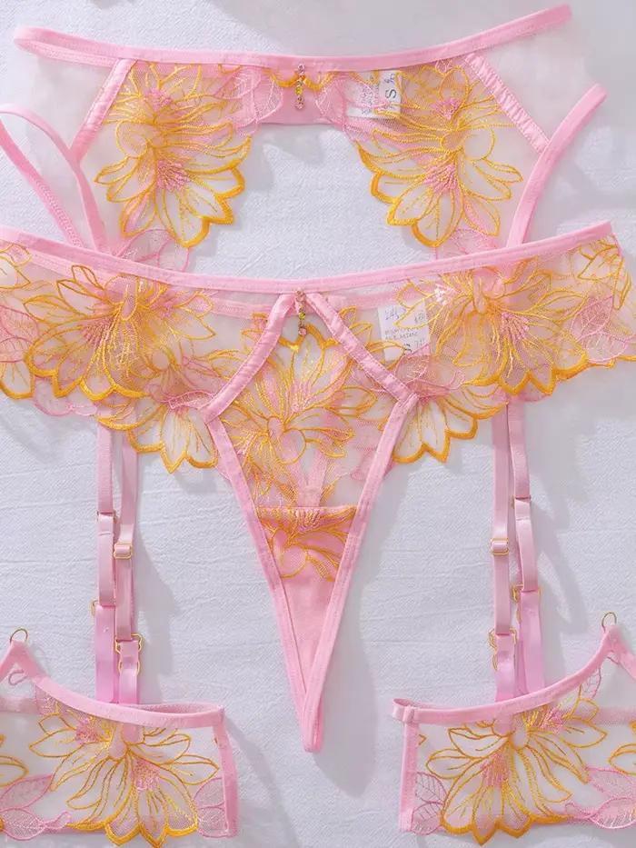 Ensemble Nová jemná bielizeň Belamimi soutien-gorge sexy avec broderie et motifs solides pour femmes occasions spéciales