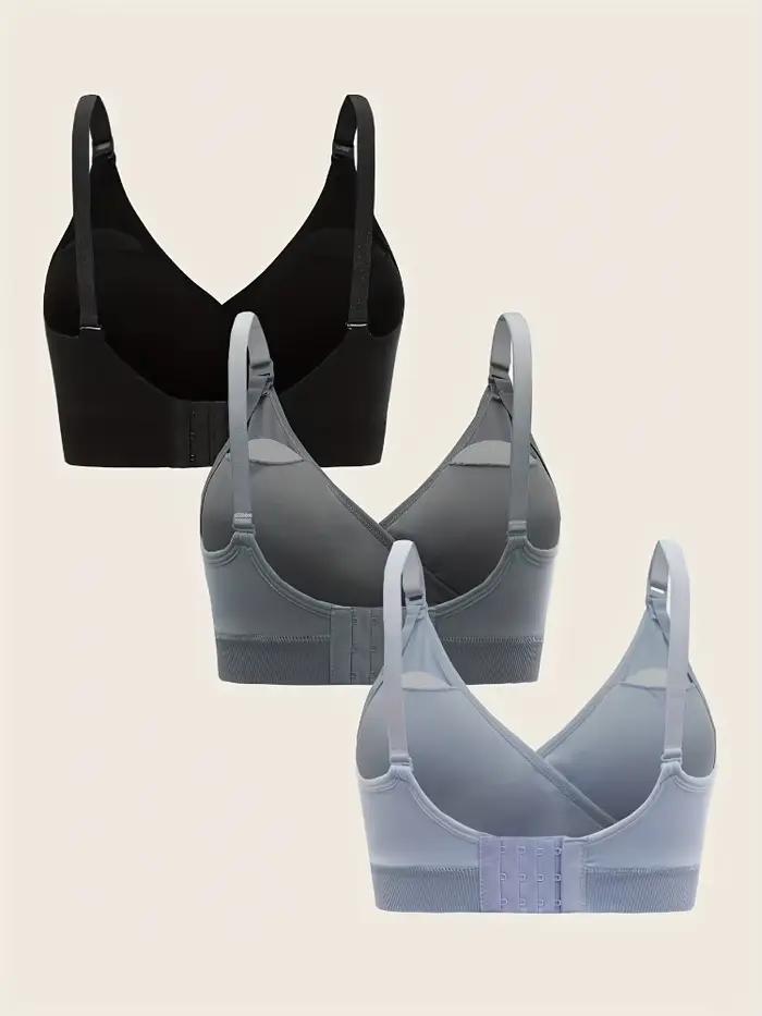 Ensemble de soutien-gorge d'allaitement respirant, sous-vêtements d'allaitement, soutien-gorge de grossesse, coupe complète, sans fil, confortable, 3 pièces