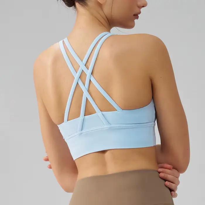 Soutien-gorge de yoga pour femmes, dos nu, respirant, haute élasticité, pour course à pied, yoga, jogging, entraînement, bodybuilding, couleurs variées, confort et élégance
