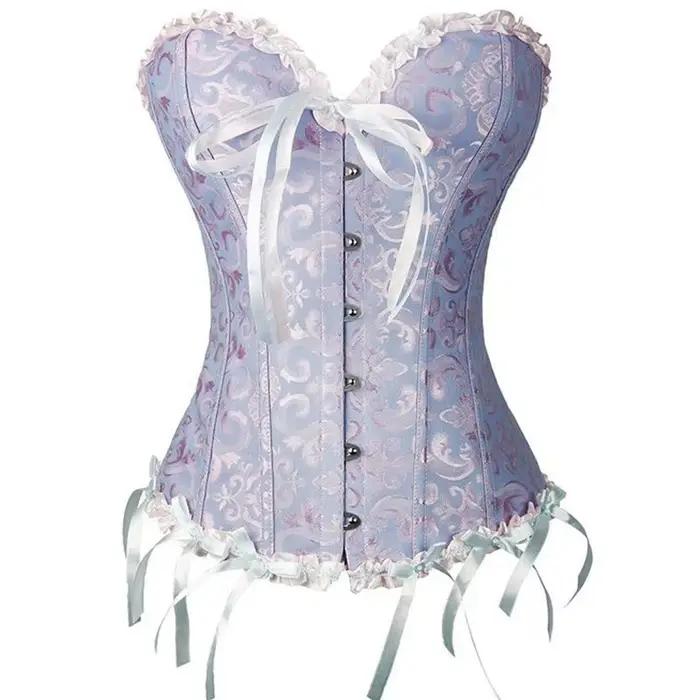 Sapubonva rouge Corset haut bustier femmes victorien Sexy blanc noir vert Vintage fleur surbuste grande taille Lingerie Corselet