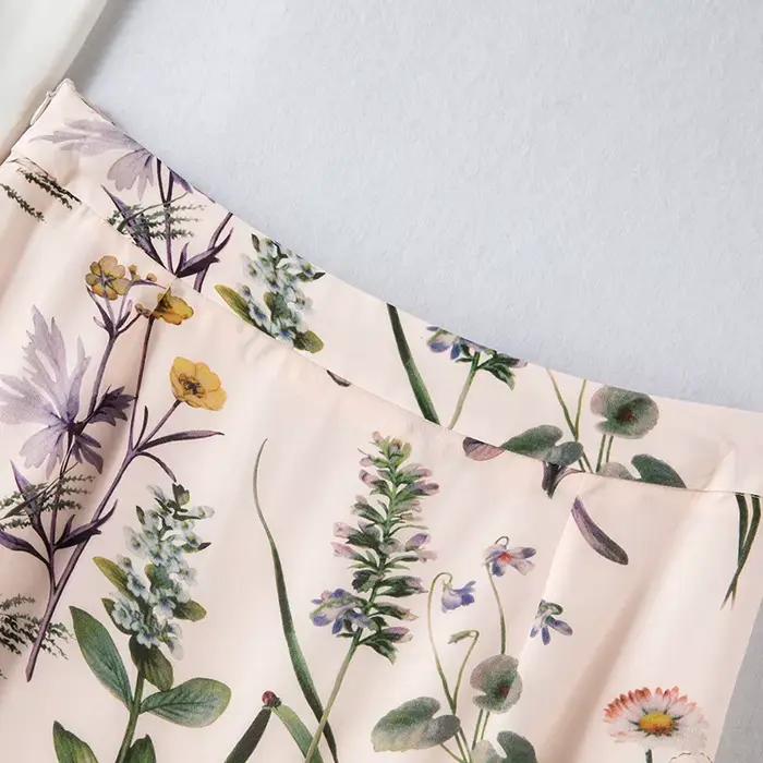 Elegantná dlhá sukňa Birdtree z 100% prírodného hodvábu