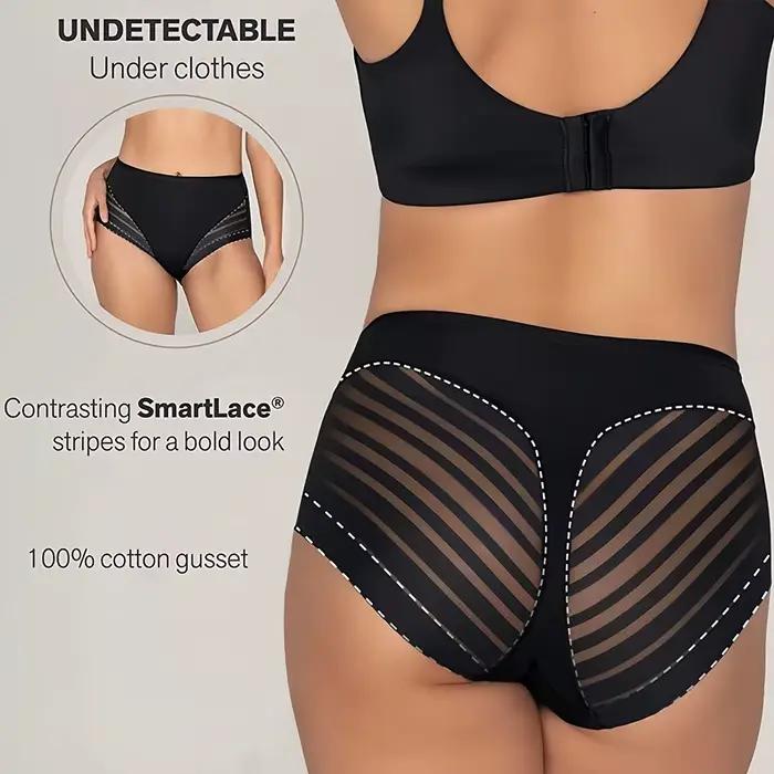 Slip taille moyenne pour femmes, culotte sans couture, maille transparente, haute élasticité, contrôle du ventre, sous-vêtements en soie glacée, Lingerie Sexy