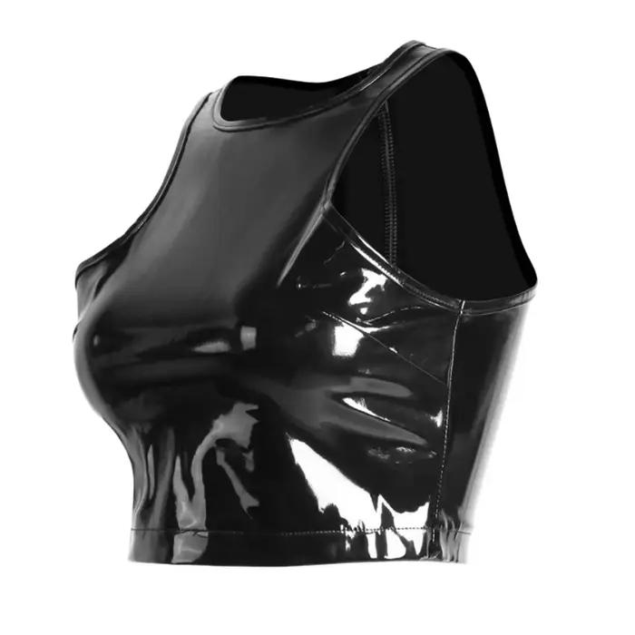 Sexy top z faux latexu pre ženy