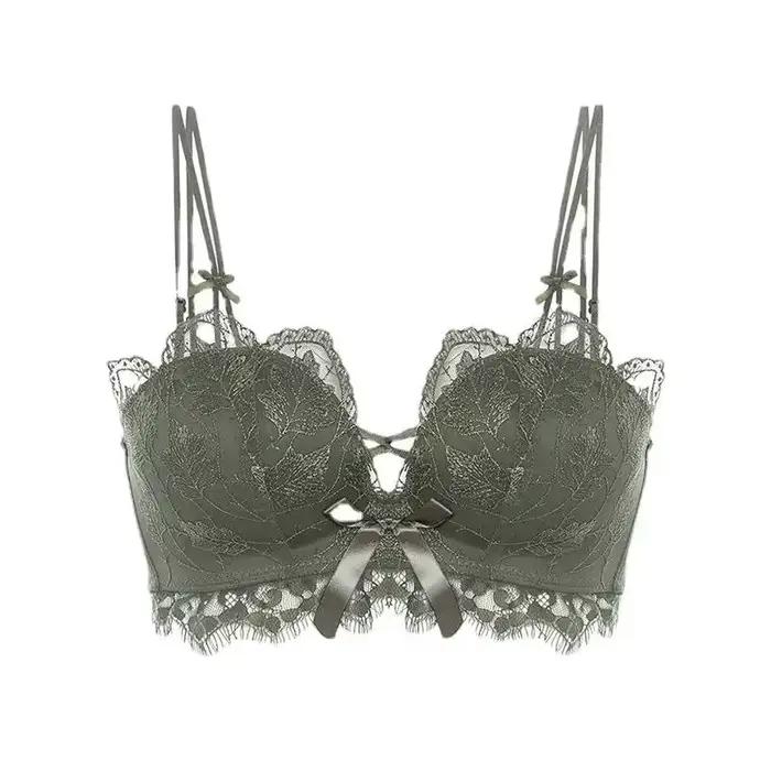 Lingerie à la mode pour femmes, petits seins montrent une grande rassemblement sans anneaux en acier, soutien-gorge Sexy à fermeture en dentelle et beau soutien-gorge au dos