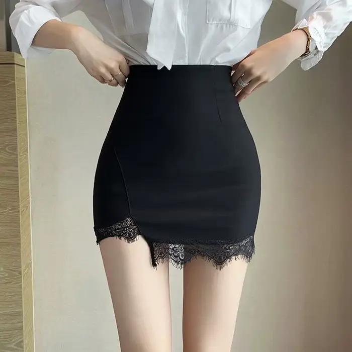Jupes Patchwork Sexy pour Femmes, CoAdvantages, Jupe Femme Noire, Haute Qualité, Luxe, Élégant, Esthétique, Chaud, Modeste, Une Ligne, Nouveau