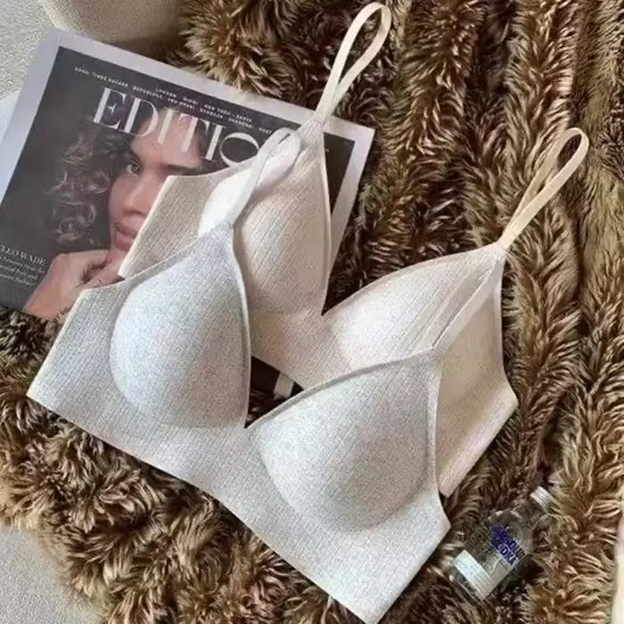 Sous-vêtements doux et respirants pour femmes, bretelles fines sans marques ni sans anneaux en acier, soutien-gorge Anti-affaissement confortable