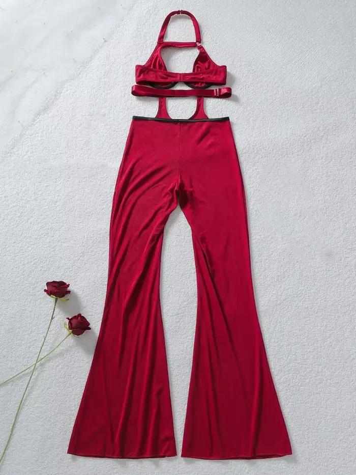 Červený sieťkovaný body set