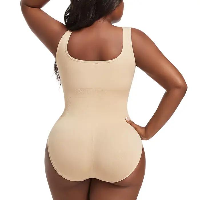 Veľké veľkosti dámske body so slipmi Sexy tréningový jednodielny odev do posilňovne tvarujúci brucho športové oblečenie kombinéza bez rukávov XL-5XL